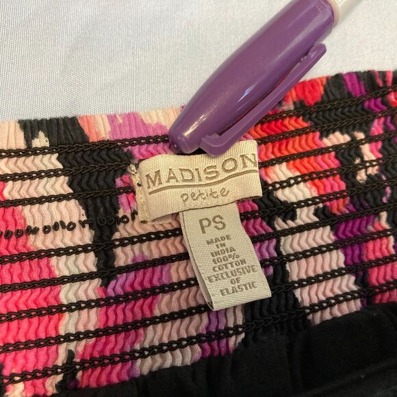 Madison Skirt 100% Cotton PS Petite Small Pink Abstract Floral Smocked Waist - Picture 5 of 9